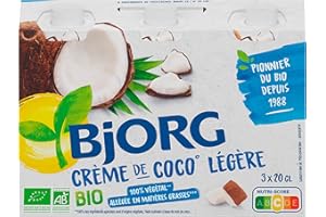 Bjorg Crème de Coco Légère Bio – Allégée en matières grasses – Sans gluten - 3 x 200 ml