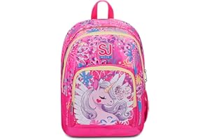 SEVEN SJ GANG STYLE JAM GANG Zaino Scuola Advanced, Rosa, Unicorn Led, Zaino Doppio Scomparto Con Tasca Porta PC o Tablet, Tasca Porta Borraccia e Organizer, Zaino Scuola Elementare, Zaino Bambina