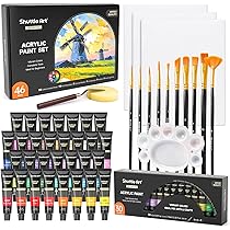 Set Pittura Acrilica 57 Pezzi – Professionale Con Pennelli, Tela, Cavalletto E Colori Per Artisti E Principianti - 5