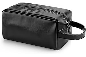ALLONWAY PU Skórzana Kosmetyczka, Podróżna Torba Do Mycia Męska I Damska, Kosmetyczka Do Golenia, Lekka I Wodoodporna - Dobra Na Siłownię, w Podróży, Na Kemping (Czarna)