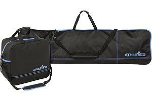 Athletico Two-Piece Snowboard and Boot Bag Combo | Store & Transport Snowboard Up to 165 cm and Boots Up to Size 13 | Includes 1 Snowboard Bag & 1 Boot Bag (Black)