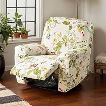 Fodera Elastica Per Poltrona Relax Olivia - 4 Pezzi, Colore Marrone, Copri Braccioli E Poggiapiedi, Lavabile, Taglia Standard - 6