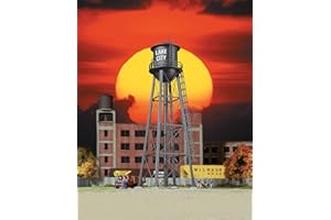 Walthers Cornerstone HO Scale Model City Water Tower, 2-3/8 X 7" 6 X 17.8cm, Black Torre de Agua Urbana, Listo, (WM. K. Walthers Inc. 933-3832)