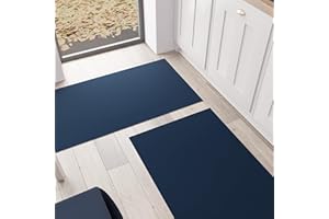 PETTI Artigiani Italiani - Tappeto Cucina, Passatoia Cucina, Tappeto Cucina Lavabile Antiscivolo, Tappeto Runner Cucina, Tappeto Tinta Unita 52x180 cm Blu, 100% Made in Italy