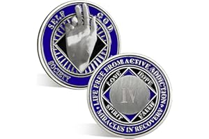 ACGZQY Na Medallion - 4 Year Hand of Hope Na Sobriety Chip Reborn NA Medallions Sober Coin Narcotics Anonymous Recovery Addiction Token NA Gifts