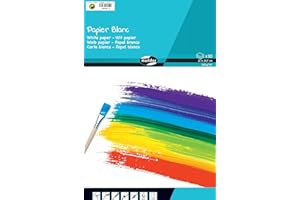 Maildor by Clairefontaine 26508C - Bloc de 30 Feuilles de Papier Blanc - Format A4 (21x29,7cm) - Papier 160g/m² pour Bricolage et Dessins - Loisirs créatifs Enfants et Adultes