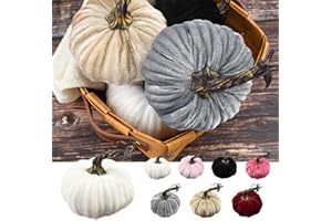 Zeiayuas Halloween Dekorative Kürbisse Thanksgiving Kürbis Dekorationen Künstliche Kürbisse Herbst Dekorationen Ernte Dekorationen Thanksgiving Weihnachten Halloween Home Kürbis Dekorationen (Grau)