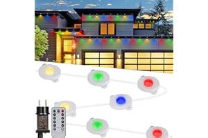 Tacobey Luci di Gronda Natale - 15m 36 LED Catena LuminosaMulticolore con Telecomando, 8 Modalità, Impermeabile, Timer, Collegabile Luci di Gronda Natalizie da Esterno ed Interno