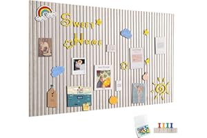 PENBINMALL 120x90cm Große Filz Pinnwand Selbstklebend,Filzboard Memotafeln Memo Boards mit 60 Pinnnadeln Bulletin Board Wanddekoration für Büro Küche, Fotos Memos,helles Kamel