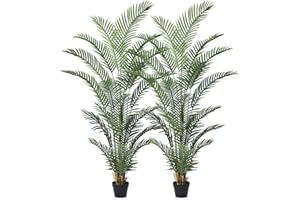 VeriNatural Artificial Plants Indoor Large Tree - 180cm UV-Resistant Tall Faux Areca Tropical Palm in Pot - Fake Plastic Plants Perfect for Outdoor Home Office Balcony Garden Decor (2Pack), VN125