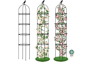 CAKKVDE 2-Pack 176CM Tall Metal Garden Obelisks - Sturdy Climbing Plant Supports for Outdoor/Indoor Use, Perfect Trellis for Cucumbers, Tomatoes, Roses, Sweet Peas & Vining Plants