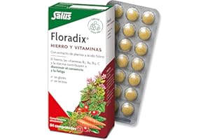 Salus - Floradix Suplemento de Hierro - Reduce el Cansancio y la Fatiga, con Hierro Orgánico, Ácido Fólico y Vitaminas B1, B2, B5, B12 y C - 84 Comprimidos