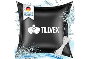tillvex® Cojín de piscina de invierno XXL, cojín de aire con kit de reparación, cojín de invierno con válvula de seguridad, cubierta de piscina con doble costura (3 unidades, 120 x 120 cm, negro)