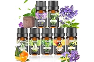 ‎COPOWER Ätherische Öle Set, COPOWER 7 x10mL Aroma Diffuser Öl, 100% Naturrein Geschenkset Duftöle für Diffuser, Humidifier, Massage - Lavendel, Pfefferminz, Eukalyptus, Teebaum, Ylang-Ylang, Zitronengras