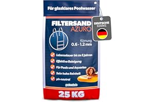 poolomio® Filtersand für Sandfilteranlage Pool - 25 kg | Hochwertiger Quarzsand, Sandfilter, Poolfilter, Aquariensand | 0,6-1,2 mm Körnung für kristallklares Poolwasser