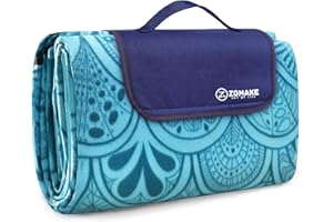 ‎ZOMAKE ZOMAKE Picknickdecke Wasserdicht 200x200,Groß Picnic Blanket Waschbar Isoliert für Camping,XXL Picknick Decke mit Tragegriff(Pfauenblau)