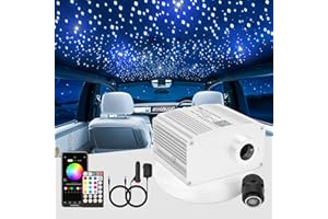 CHINLY Bluetooth 10 W RGBW Twinkle LED Fibre optique Star Kit de plafonniers APP/télécommande 550 pièces * 0.75mm * 4 m pour la maison/voiture