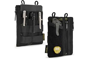 VIPERADE VE16 Small EDC Pouch Tool Organizer, Multifunction Small Tools Pouch with 7 Pockets, EDC Organizer for Men, Mini Pocket Organiser with Patches Area, Multitools Organiser bag