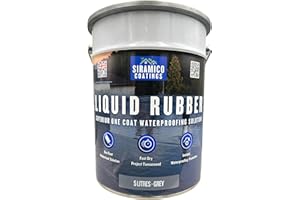 Siramico Coatings Liquid Rubber Roof Coating | 5 Litres | Instant Leak Seal Technology I Quick Drying, One Coat Waterproofing Sealant | Black, Grey & Clear (Grey, 5 Liters)