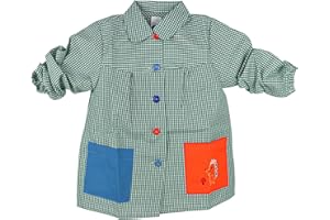 SHAFIER Babi Escolar Bata Escolar Infantil Niño o Niña para Guarderia y Colegio Cuadrado con Botoens