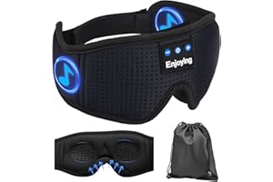 EUJAM Schlafkopfhörer Schlafmaske,schlafkopfhörer bluetooth schlafmaske 3D-Augenmaske,Kabellose Augenmaske Waschbar HD-Stereo-Lautsprecher,für Nickerchen, Schlafen und Reisen,Seitenschläfe (schwarz)