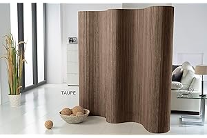 DE-COmmerce Doppelseitiger Bambus Paravent (BxH) 244 cm (Variable Stellbreite) x 185 cm Raumteiler Trennwand Faltwand Shoji Sichtschutz Farbe: Taupe