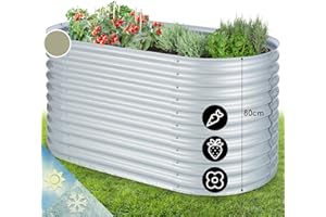 blumfeldt Metal Raised Beds for Gardens, Vegetable Planters Outdoor for Garden Herbs, Flowers, Fruit, Veggie, 804L Large Free Standing Steel Elevated Planter Box Kit, Weatherproof & Rust-Free, 1.6m