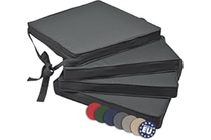 ‎BEAUTISSU Beautissu Loft SK Stuhlkissen 45x40 cm Anthrazit - 4er Set Stuhlpolster mit Bändern Sitzkissen für Stühle, Sitzpolster Set rutschfest mit Befestigungsbändern Sitzauflage Polsterauflage