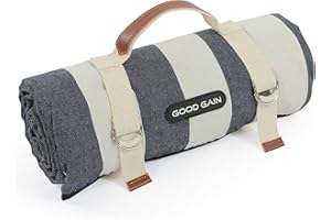 G GOOD GAIN Coperta da Picnic Impermeabile, Coperta da Spiaggia, Portatile Con Pieghevole, Prova Sabbia, per Escursioni,Parco Giochi Bambini, Tappetino da Picnic (Strisce Ampie)