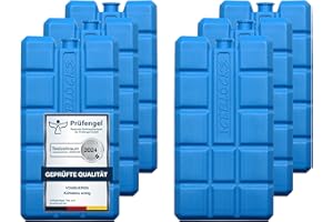 VonBueren 2-8 ghiaccioli per Borsa frigo e per raffrescatore | 12h di Raffreddamento | ca. 200 g ghiaccetto Freezer | ca. 8,1 x 15,2 x 2,2 cm per mattonella Ghiaccio | Anche per Contenitore frigo