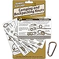 ReferenceReady Outdoor Knots - Waterproof Knot Tying Cards with Mini Carabiner - Includes 22 Rope Knots for Camping, Backpacking, and Scouting Scenarios