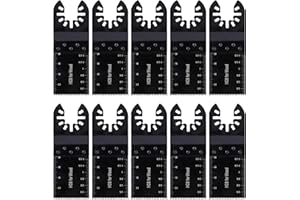 QIMEI-SHOP Hojas de Sierra Oscilante Multiherramienta Accesorios Cuchillas Multifunción Compatible con Dremel Fein Multimaster Bosch 10 Piezas