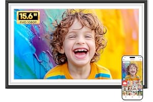WONNIE Frameo Digital Photo Frame -15.6" WiFi Large Digital Picture Frame with 1920x1080 FHD IPS Touchscreen, Built-in 64GB Storage, Instant Sharing via Frameo App,Auto-Rotation