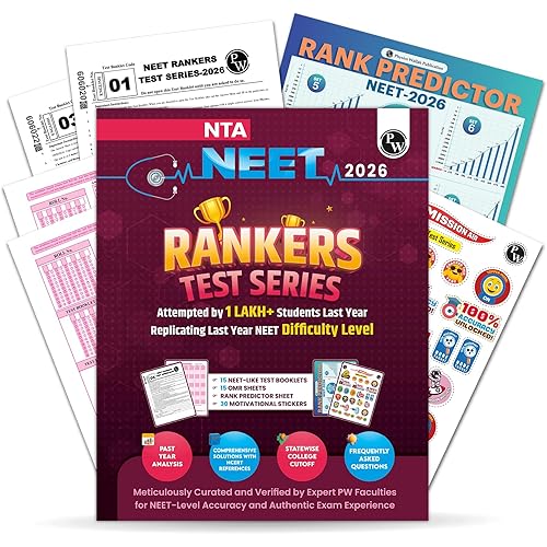 PW NTA 15 NEET Rankers Test Series 2026 | Expert Verified & Curated | 15 NEET-Like Test Booklets, 15 OMR Sheets, Solution Boo