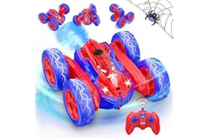 Dreamlandia Spider Voiture Télécommandée Man Jouet, 360°Rotation Voiture Enfant avec Spray Jouet Enfant 3 4 5 6 7 8 9 Ans Garçon Jouet Garcon 3-7 Ans Cadeau Garcon Fille 3-12 Ans Jeux Enfant 3-6 Ans