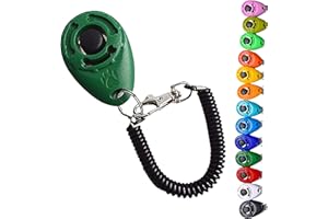 DogCatz Dog Puppy Teardrop Clicker Training, Train Your Pet Dogs and Cats in Obedience (Dark Green)