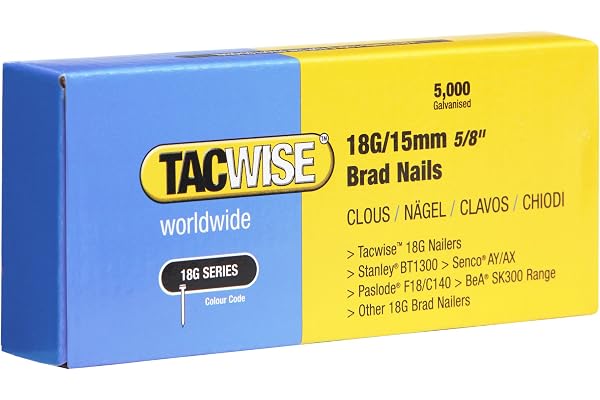 Tacwise 0394 Galvaniserad Dyckert, 18G / 15 mm, Förpackning med 5000