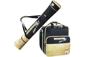 Brubaker 'San Maurizio' Borsa Porta Scarponi con Scomparto Casco et Sacca da Sci Colore Nero/Oro