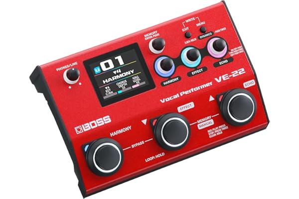 VE-22 Vocal Performer BOSS | Multi-effets évolué pour chanteurs | De puissantes fonctions d'harmonisation et de doublage | Correction automatique du pitch | Idéal sur scène, en studio