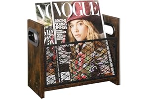 YINMIT Magazine Holder, Magazine Rack for Desktop and Home Office, Farmhouse File Storage Basket for Letters, Magazines, Books, Newspapers (Small)