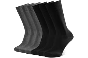 CLOSEMATE Męskie Skarpety 6 Par Eleganckie Skarpety Bawełniane w Klasycznych Jednolitych Kolorach Idealne do Biura i Pracy