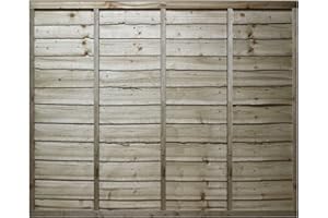 Premier Garden Supplies Lap Fence Panel Width: 6ft (183cm) x Height: 5ft (150cm) Heavy Duty Wooden Waney Larch Pressure Treated (Tanalised) Garden Fence Panel (W: 1830mm x H: 1500mm)