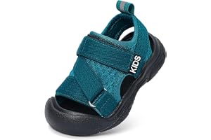 Baby Boys Sandals Infant Toddlers Summer First Walking Shoes Kids Closed Toe Sports Sandals with Anti-Slip Rubber Sole