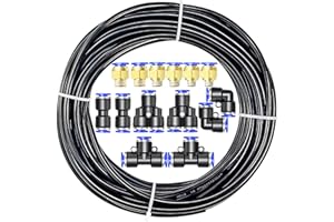 ERGAOBOY Tuyau à air en polyuréthane noir de 10 m, diamètre extérieur 8 mm x diamètre intérieur 5 mm avec 14 kits de raccordement
