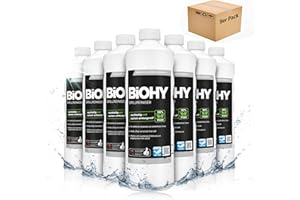 BiOHY Pulitore per griglie (9 bottiglie da 1l) | etergente per barbecue a carbone, a gas ed elettrici, schiuma attiva contro grassi e oli bruciati (Grillreiniger)