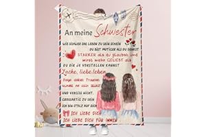 ‎PQCXXA PQCXXA Schwester Geschenk, Geschenke für Schwester, Beste Schwester Kuscheldecke Geschenke, Personalisierte Sinnvolles Geschenk für Schwester Geburtstag, Große Schwester (Für Schwester B, 130x150cm)