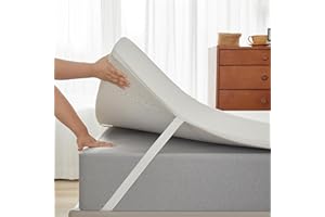 BELDORA Luxury 7cm (3inch) ZenFloat® Memory Foam Mattress Topper Enhancer Overlay Dual-Layer Back Pain Relief, Includes Cool Bamboo Tech Zip Removable Washable Cover (King)