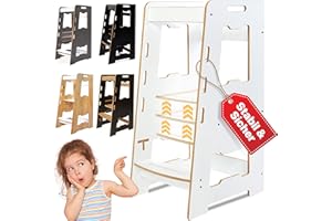 ‎BOOMDING BoomDing Lernturm ab 1 Jahr - Höhenverstellbar - Montessori - Lernturm - Stabiler Küchenturm mit Anti-RUTSCH-Streifen - Küchenhelfer für Kinder mit Rausfallschutz