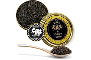 ‎SEPEHR DAD CAVIAR SEPEHR DAD CAVIAR Osietra Kaviar Select 125 g I mittelgroßes Korn 2,9 mm I Osietra-Caviar aus nachhaltiger Aquakultur I zart nussig & fein ausbalanciert I inkl. gratis Perlmuttlöffel