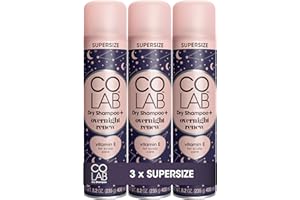 COLAB+ SUPERSIZE Dry Shampoo, Overnight Renew, 400ml, 3 Pack - Works While You Sleep, Absorbs Oil, Conditions & Cares For Scalp, Calming Scent